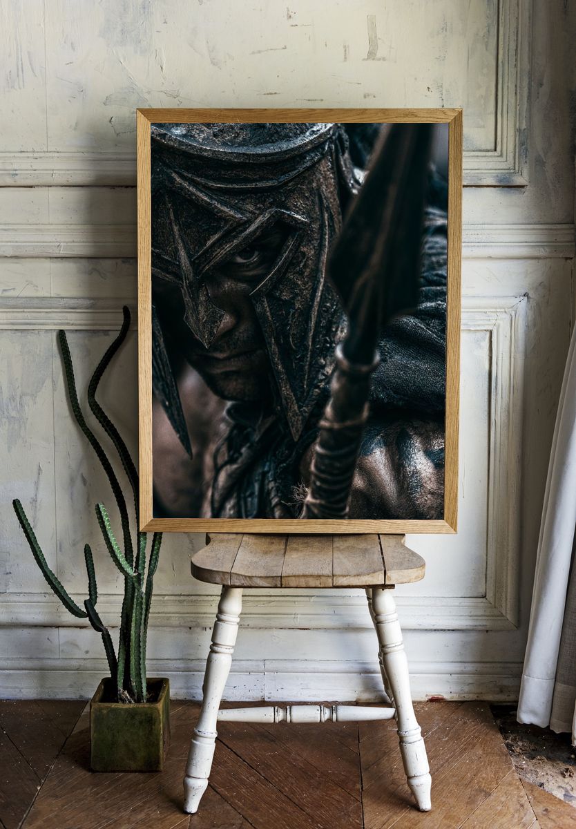 Spartan Warrior Portrait Print. room preview