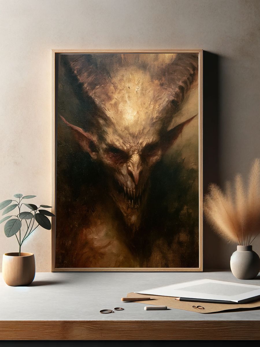 Demonic Creature Fine-Art Poster. — room view 2