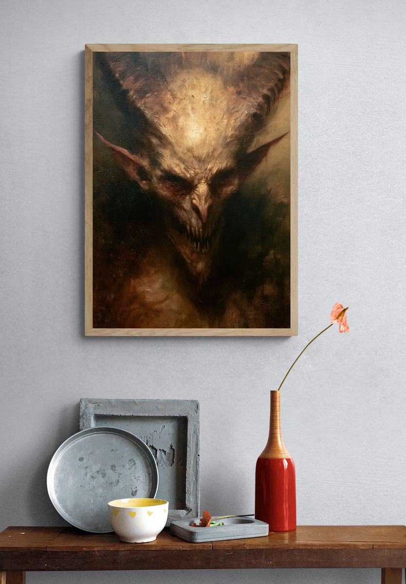 Demonic Creature Fine-Art Poster. — room view 3