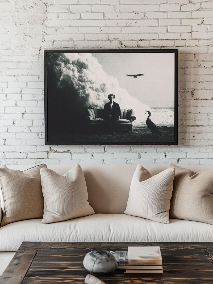 Surreal Seaside Portrait Print. room preview