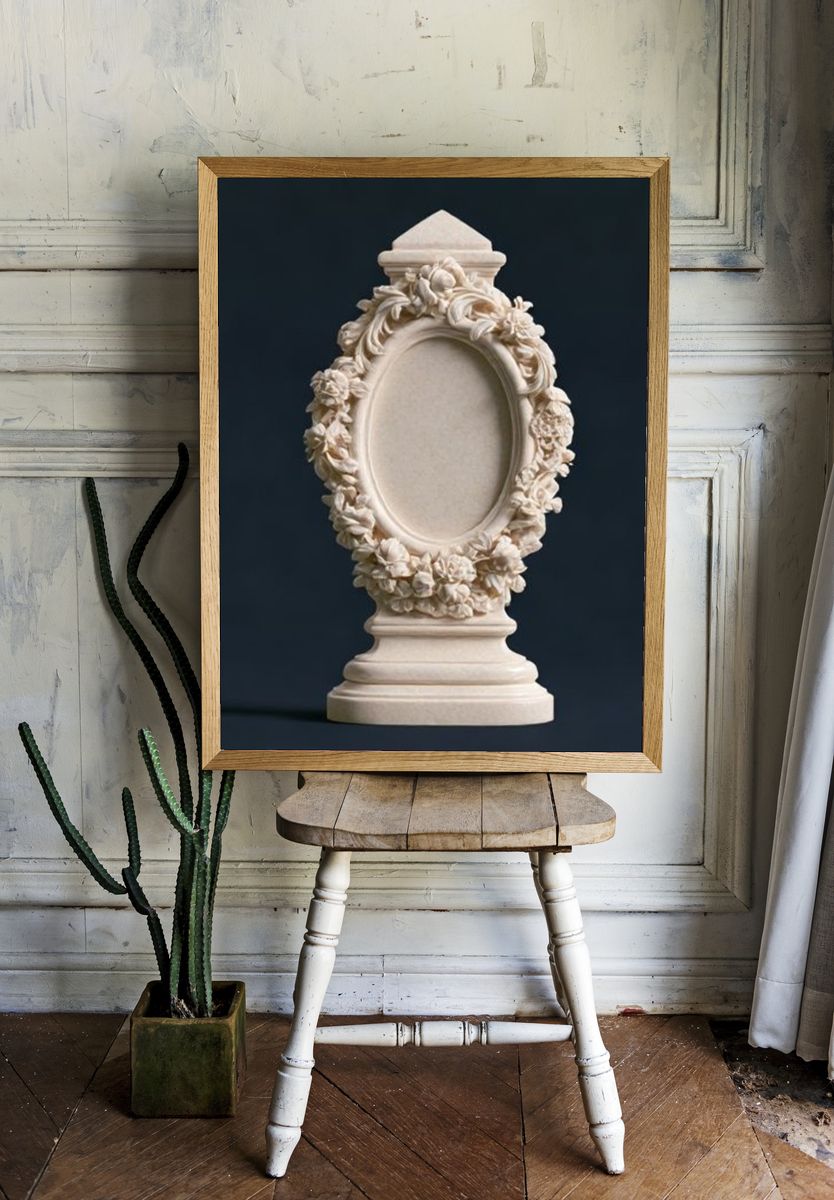 Ornate Floral Frame Sculpture Poster. room preview