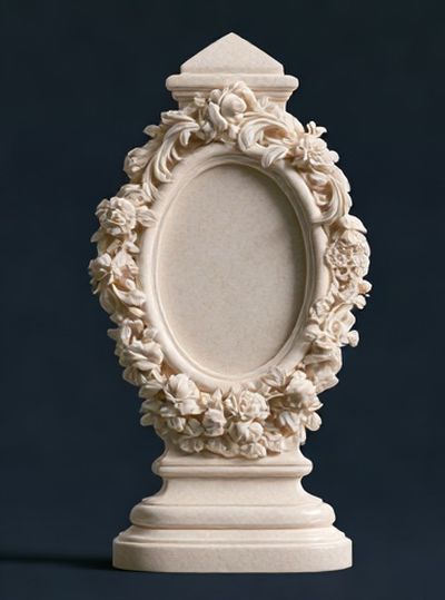 Ornate Floral Frame Sculpture Poster.