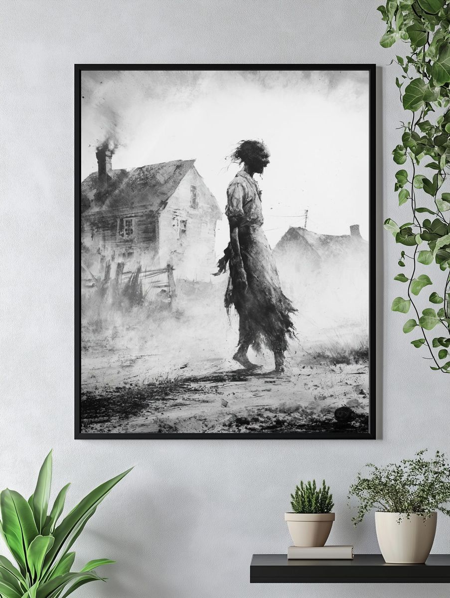 Whimsical Rainbow Landscape Print. — room view 4