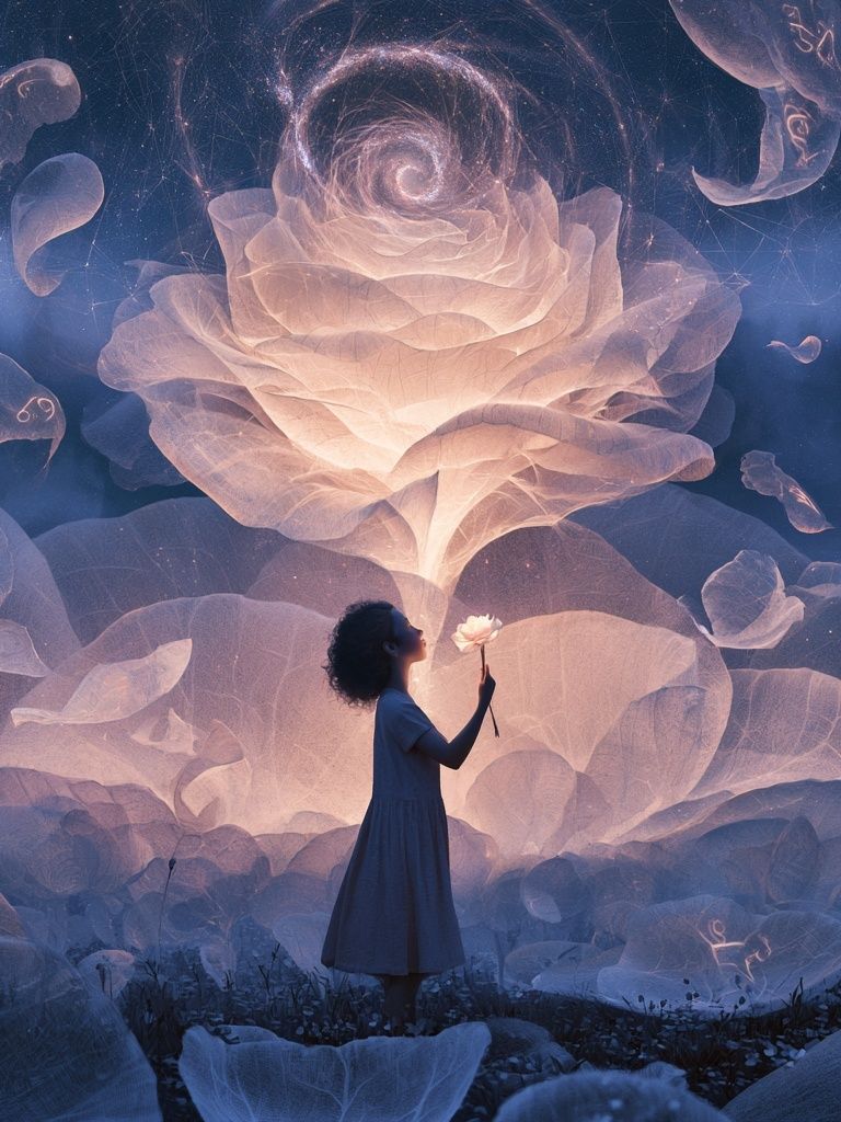 Dreamlike Lotus Surrealism Print. poster detail