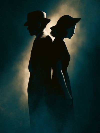 Noir Couple Silhouette Poster. poster