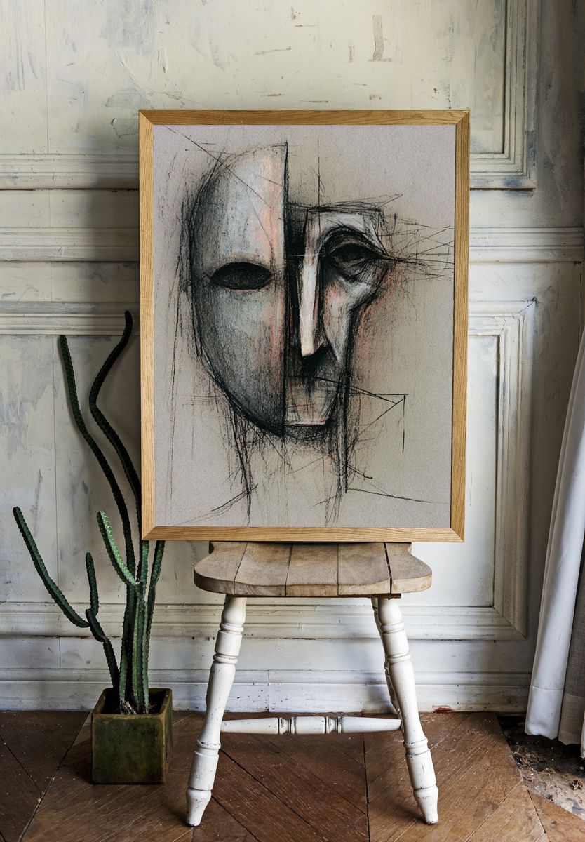 Abstract Mask Fine-Art Print. — room view 1