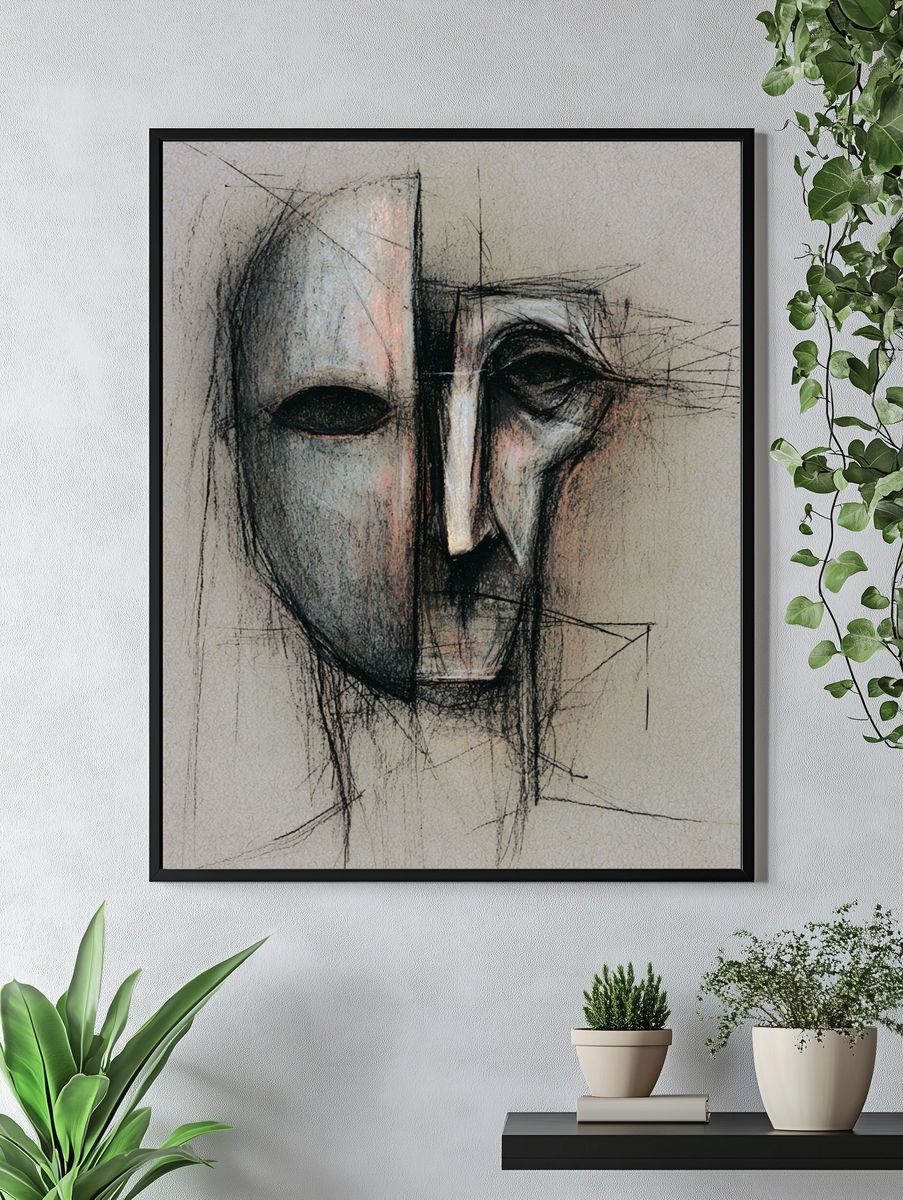 Abstract Mask Fine-Art Print. — room view 4
