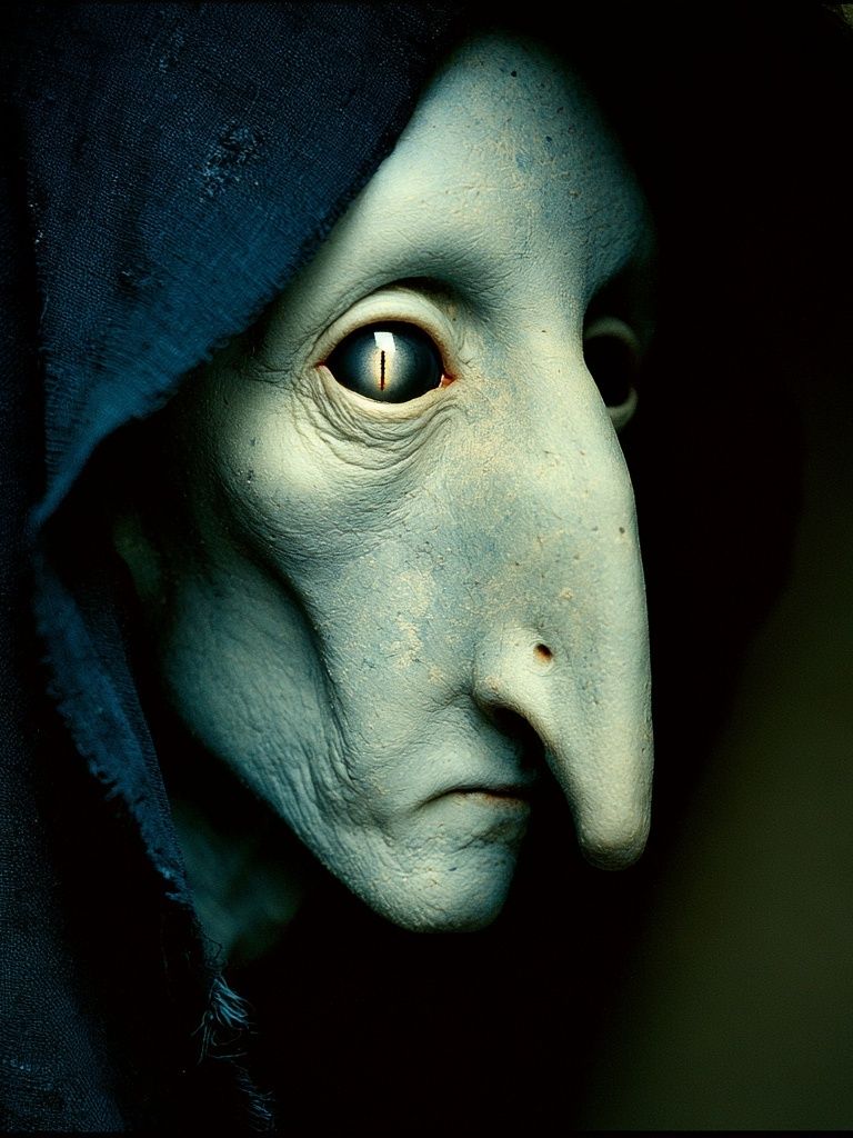 Mysterious Mask Portrait Print. poster detail
