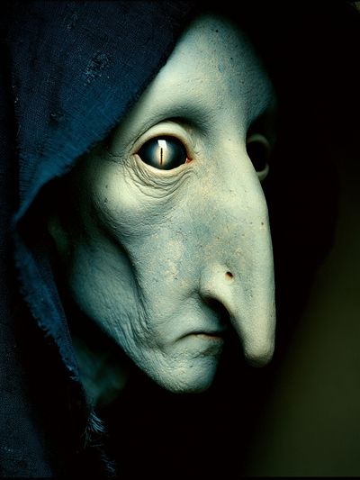 Mysterious Mask Portrait Print. poster