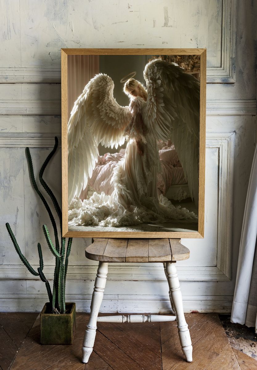 Celestial Angel Portrait Print. room preview