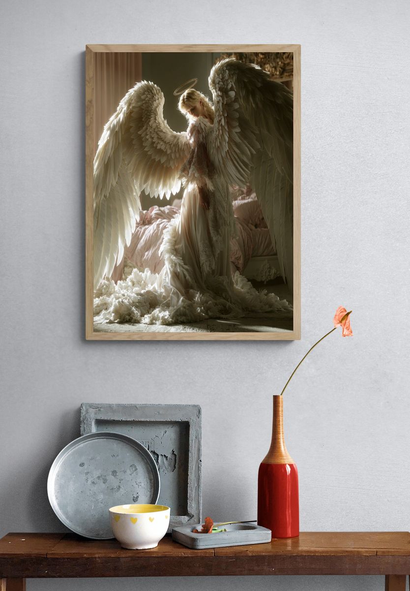 Celestial Angel Portrait Print. — room view 3