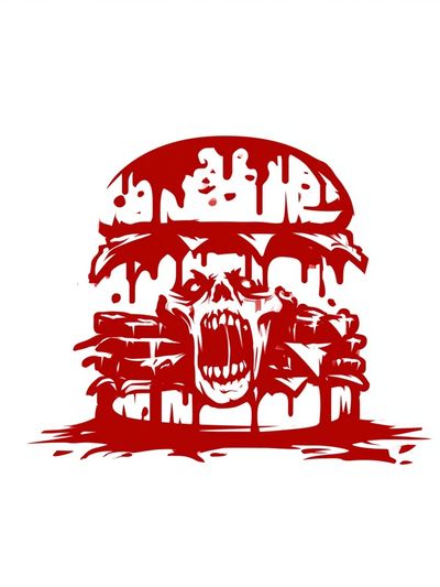 Blood Skull Horror Illustration Poster.
