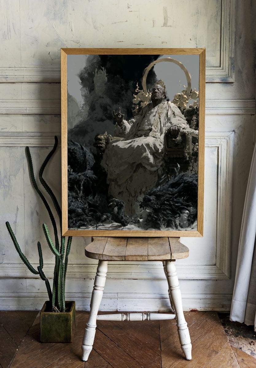 Mythic Throne Digital Art Print. room preview