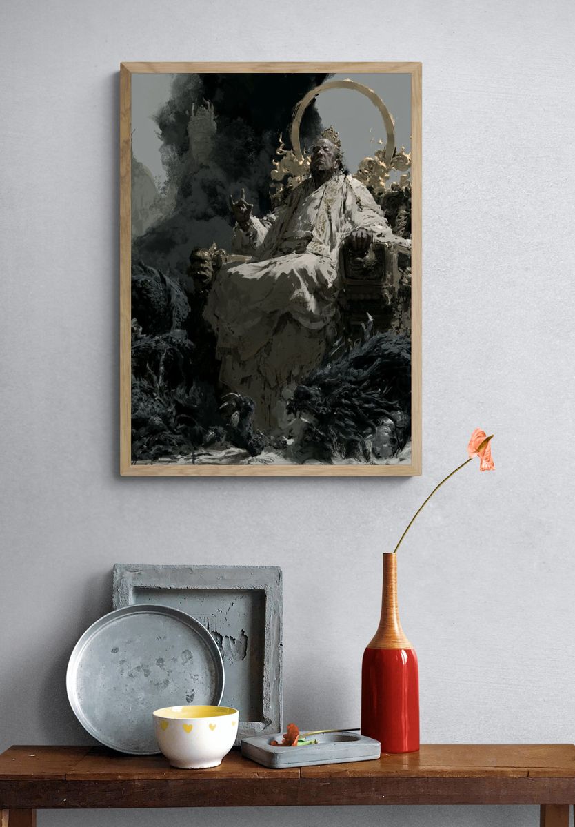 Mythic Throne Digital Art Print. — room view 3