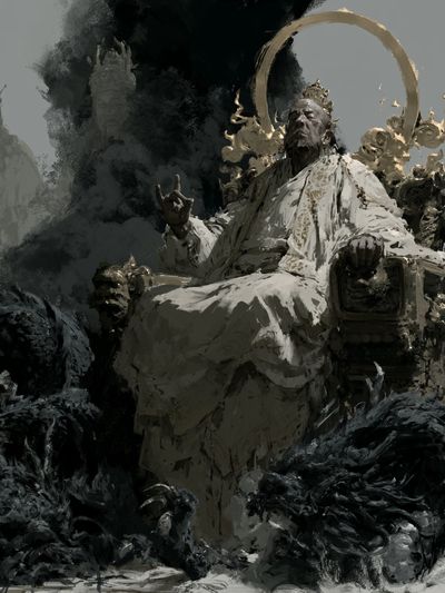 Mythic Throne Digital Art Print.