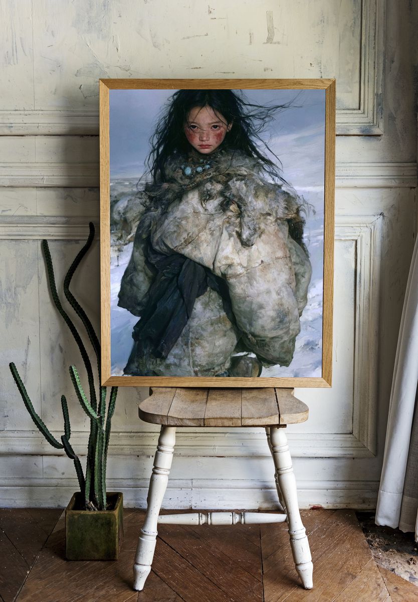 Arctic Girl Portrait Print. room preview