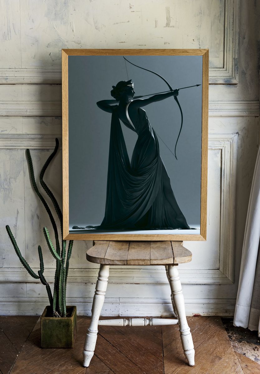 Artemis Archer Silhouette Print. room preview