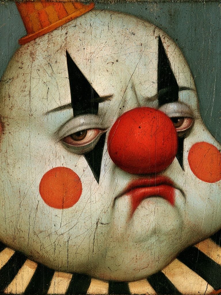 Sad Clown Portrait Print. poster detail