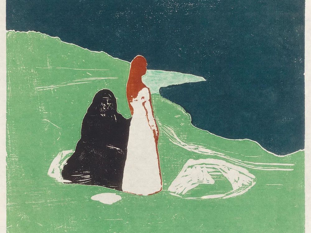 Two Women Shore (1898) Edvard. poster detail