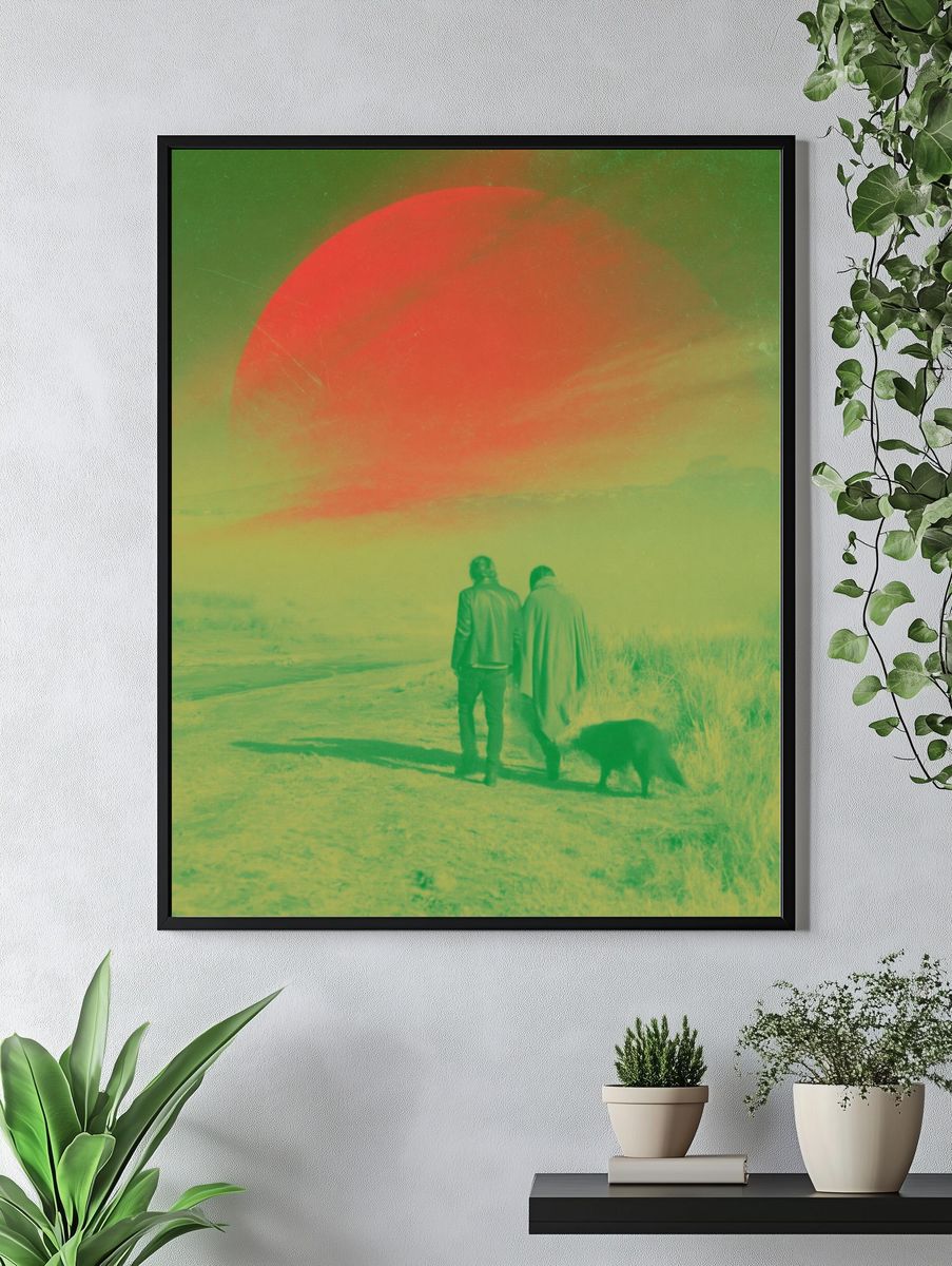 Surreal Red Sun Landscape Poster. — room view 4