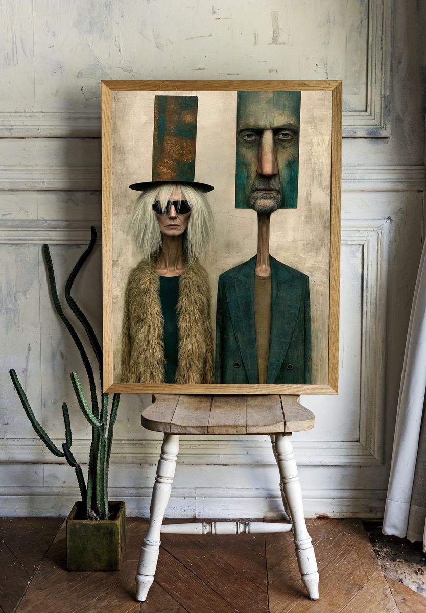Surreal Portrait Duo Fine-Art Print. room preview