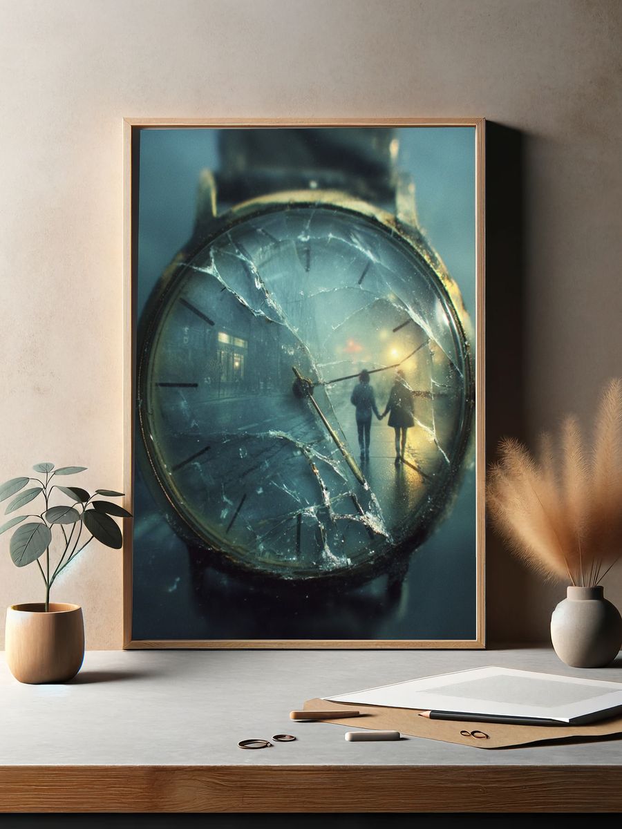 Broken Time Watch Surreal Print. — room view 2