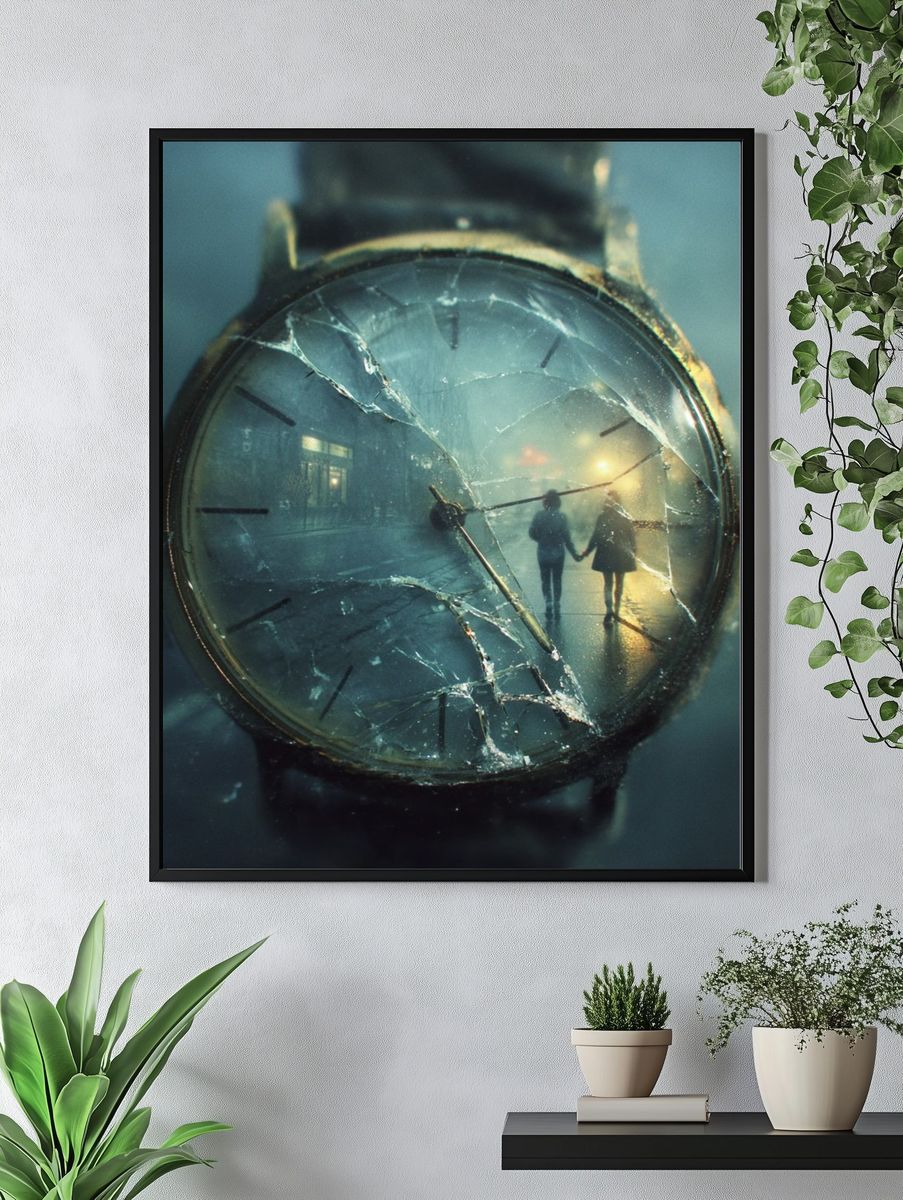 Broken Time Watch Surreal Print. — room view 4