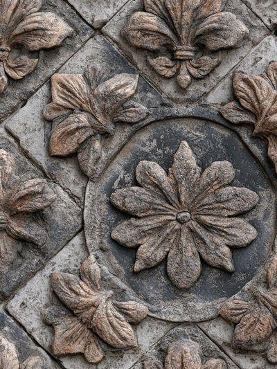 Stone Floral Relief Poster. poster