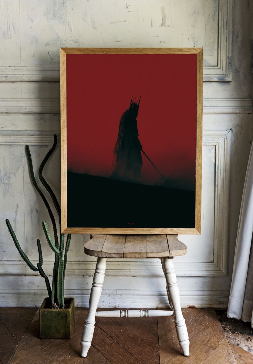 Dark Red Hooded Figure Poster. room preview