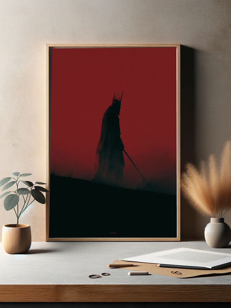 Dark Red Hooded Figure Poster. — room view 2