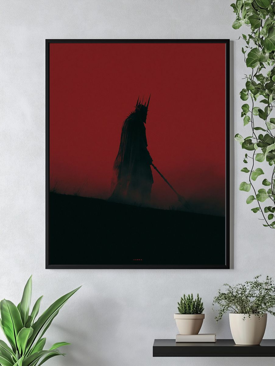 Dark Red Hooded Figure Poster. — room view 4