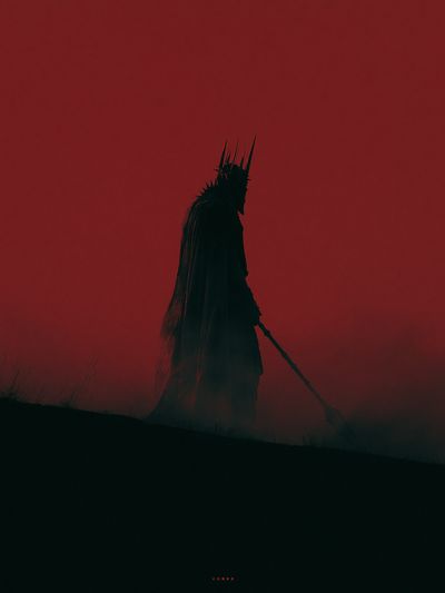 Dark Red Hooded Figure Poster.