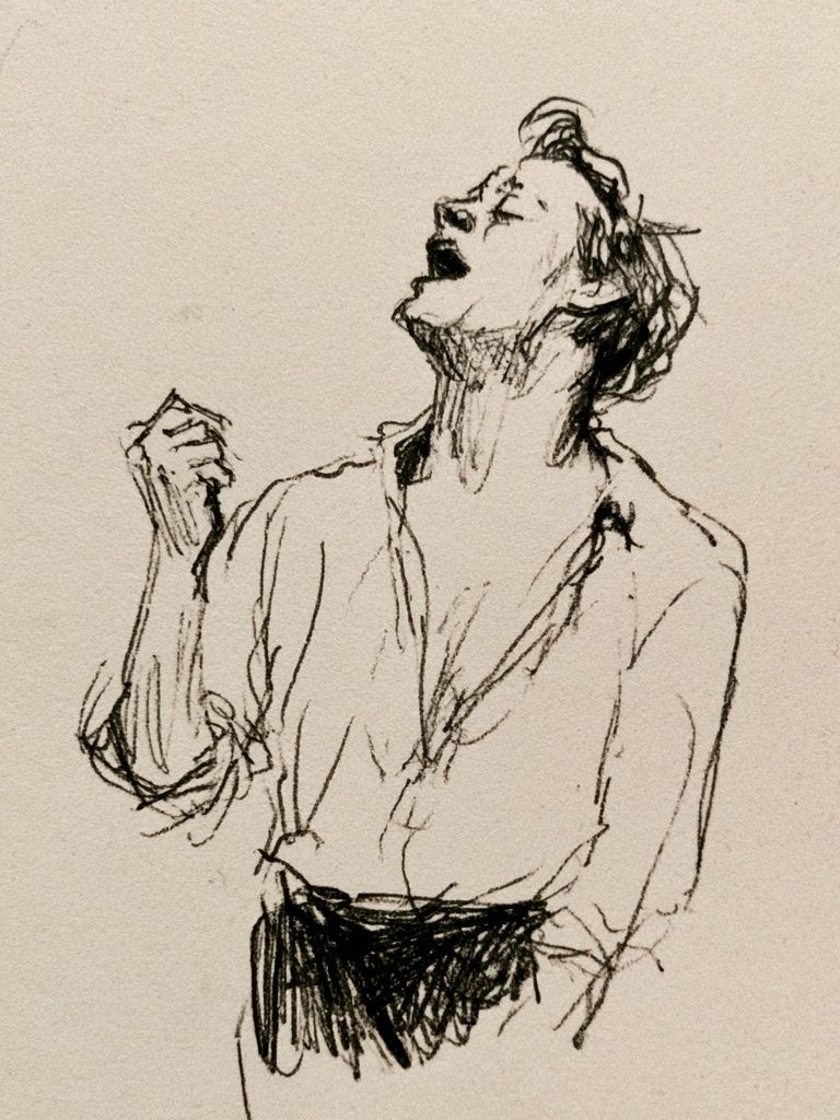 Singing Figure Sketch Poster. poster — fine-art art