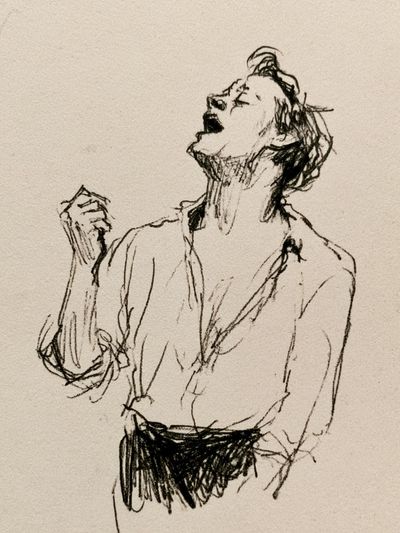 Singing Figure Sketch Poster.