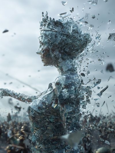 Shattered Crystal Figure Surrealism Poster. poster print