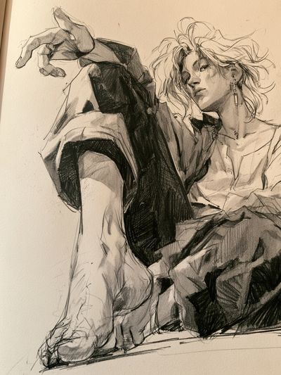 Seated Figure Sketch Print.