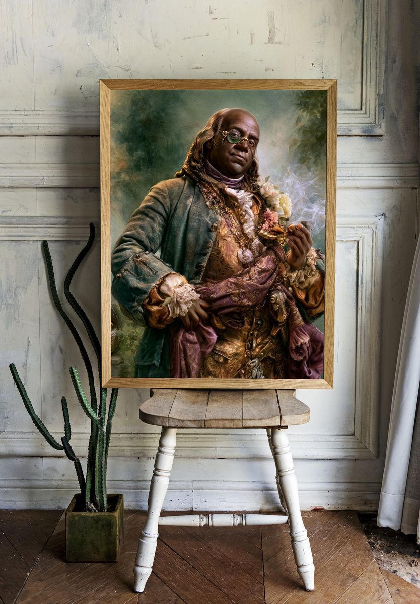 Baroque Gentleman Portrait Print. room preview
