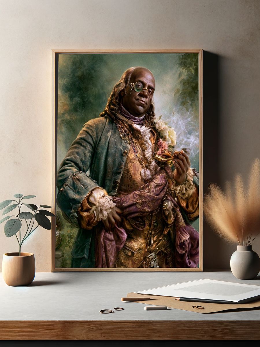 Baroque Gentleman Portrait Print. — room view 2
