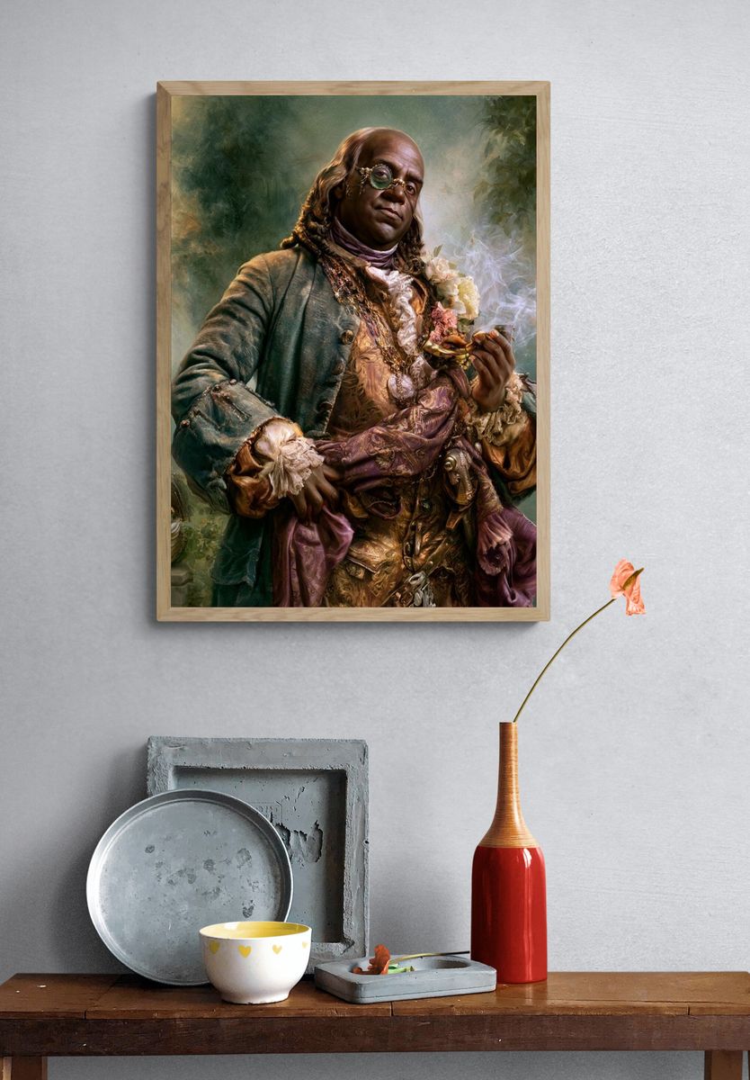 Baroque Gentleman Portrait Print. — room view 3