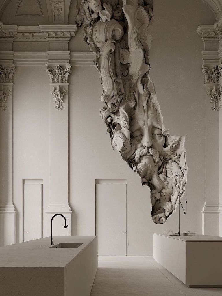 Surreal Classical Interior Print. poster detail