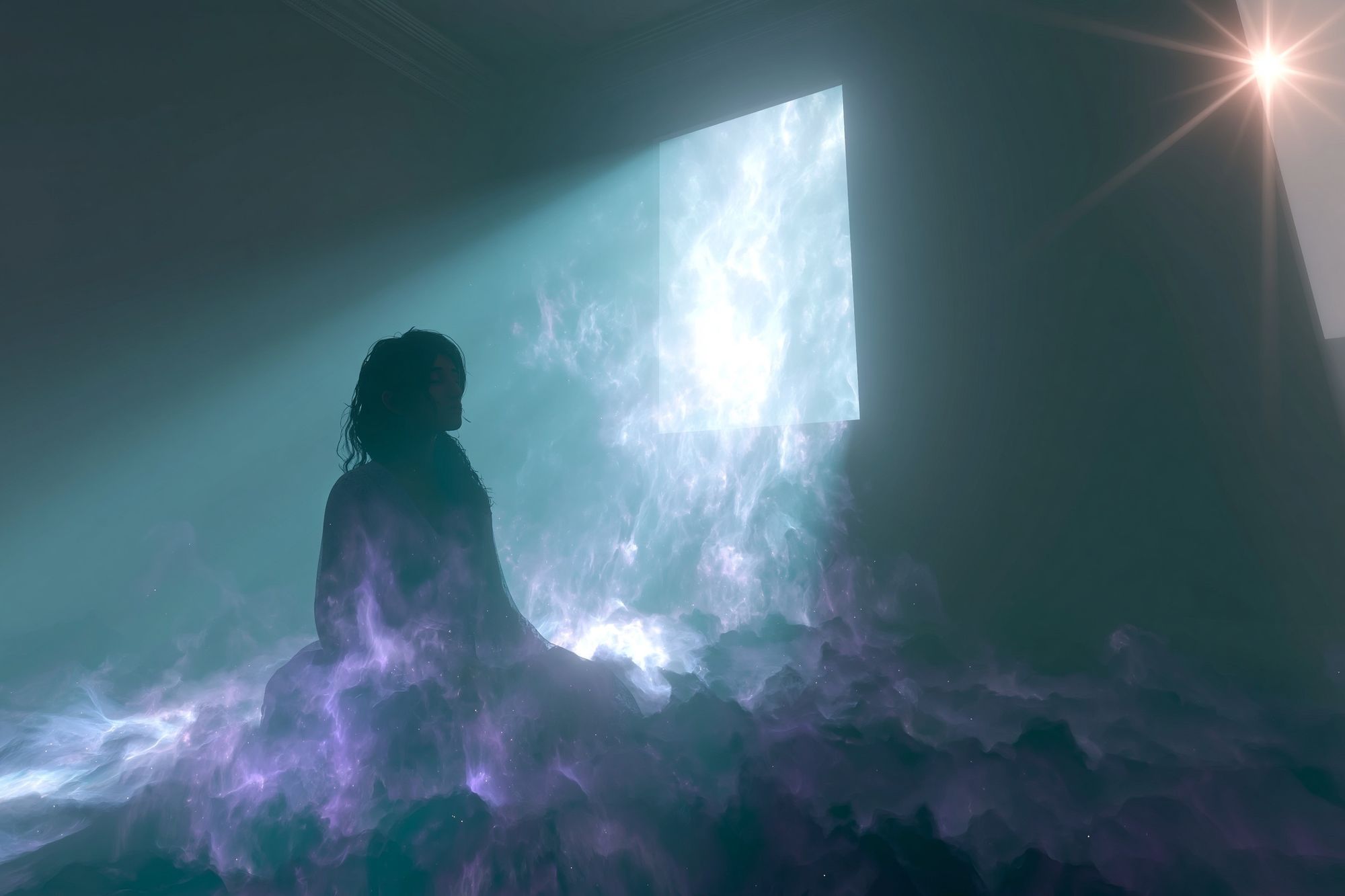Celestial Meditation Surrealism Print. poster detail