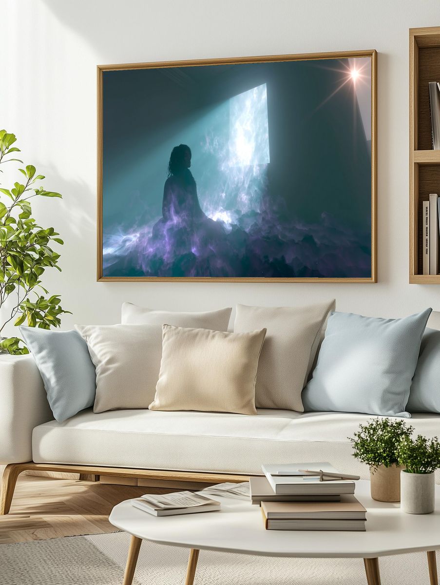 Celestial Meditation Surrealism Print. — room view 2