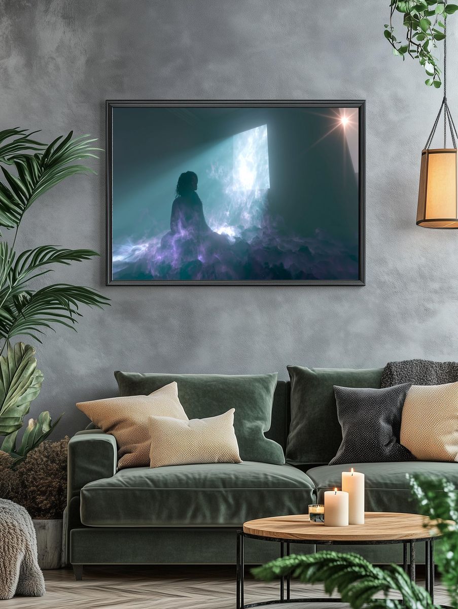 Celestial Meditation Surrealism Print. — room view 4