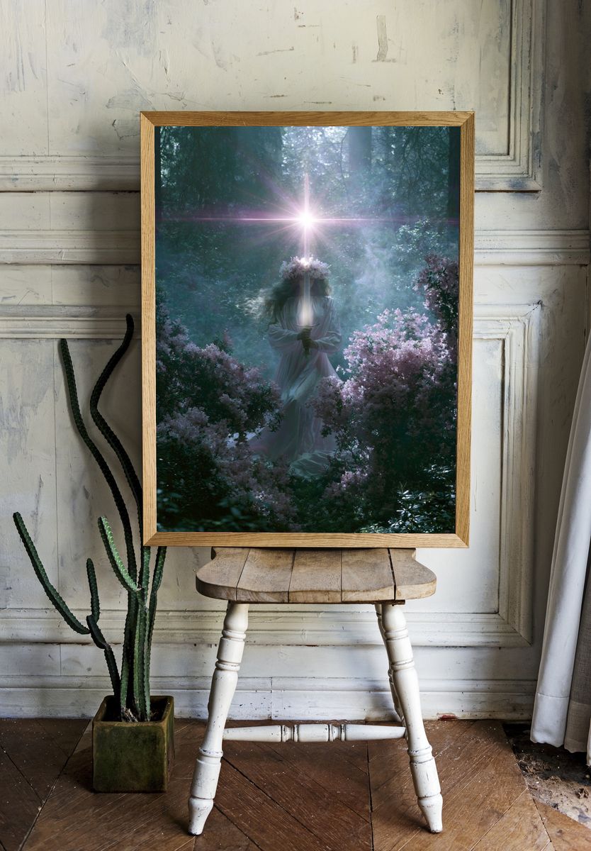 Mystic Forest Light — Fine-Art Print. — room view 1