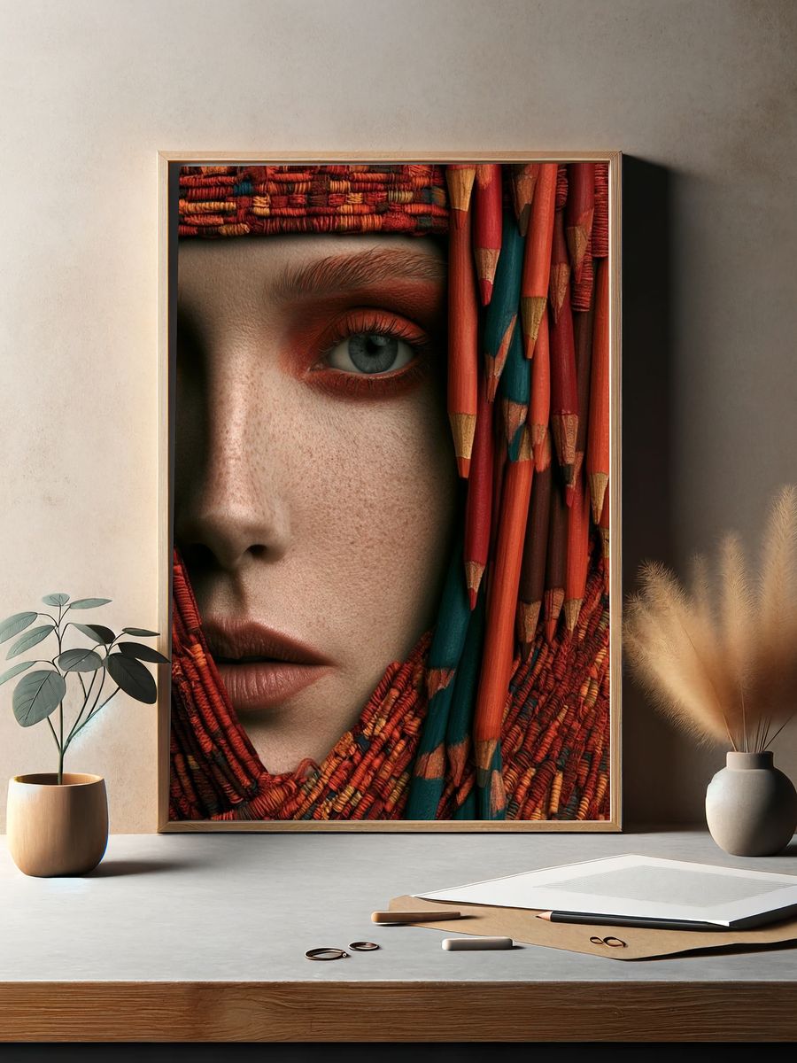 Textured Portrait Fine-Art Print. — room view 2