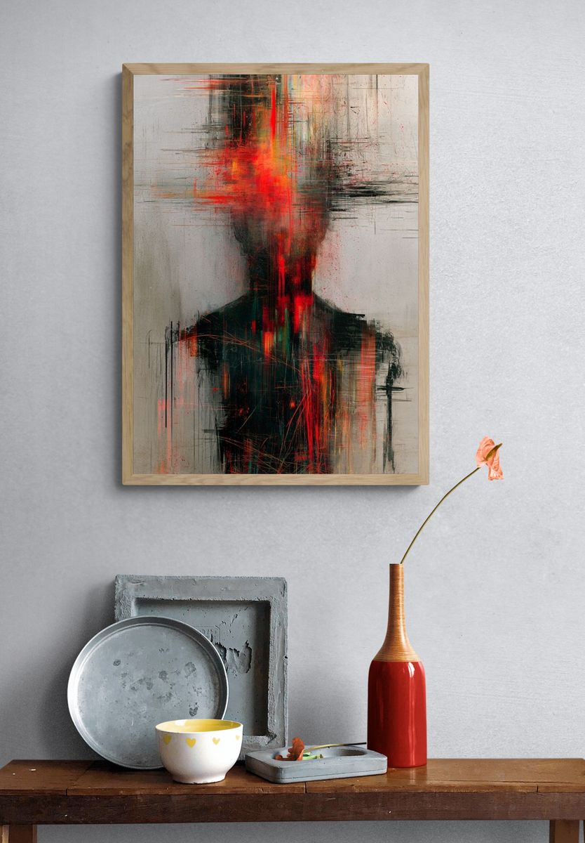 Abstract Glowing Figure Print. — room view 3