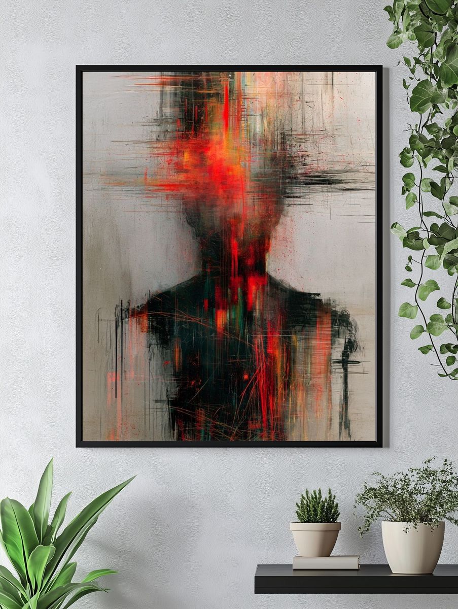 Abstract Glowing Figure Print. — room view 4