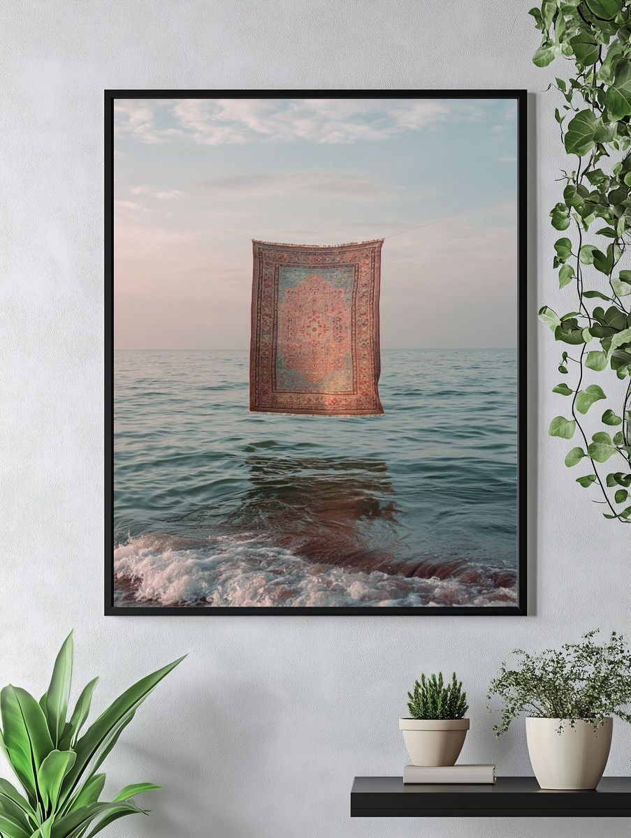 Floating Rug Seascape Surrealism Print. — room view 4