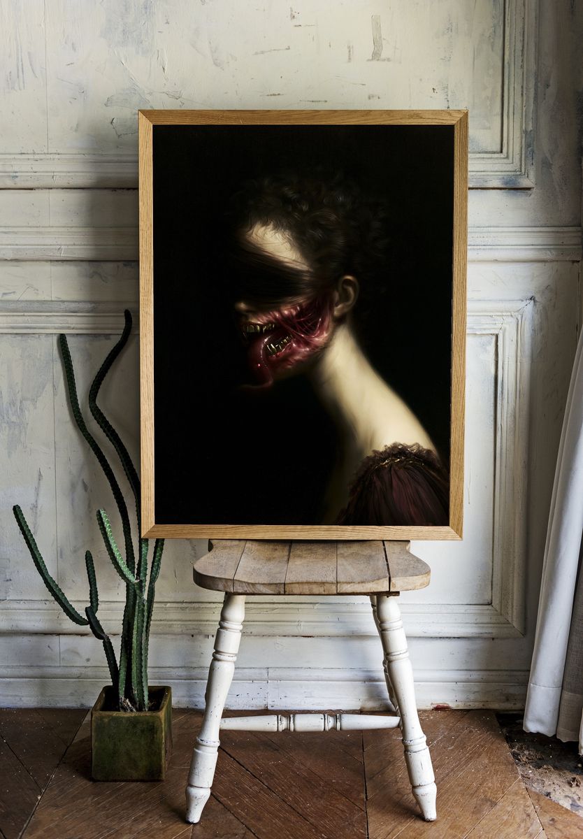 Surreal Horror Portrait Print. — room view 1