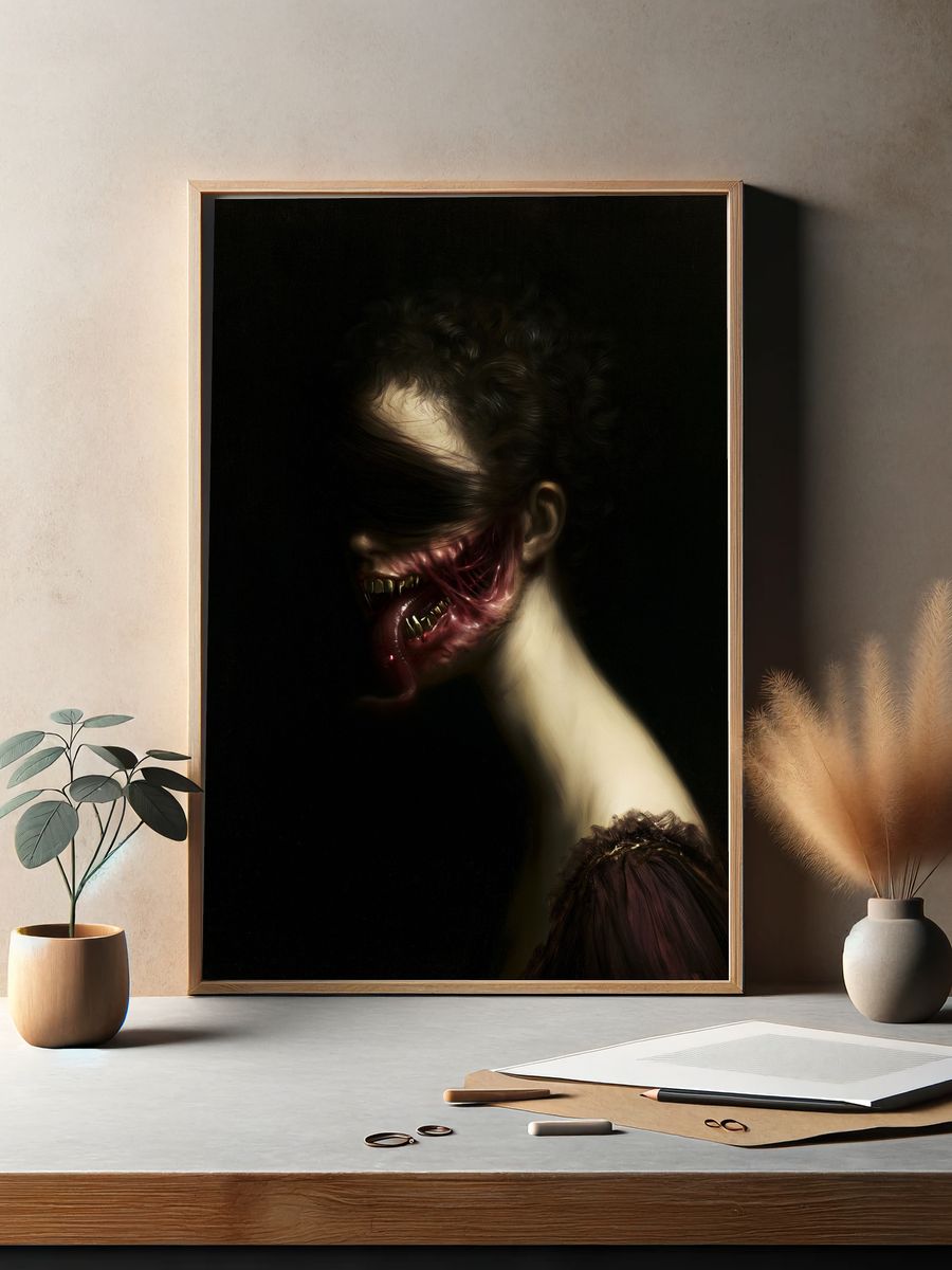 Surreal Horror Portrait Print. — room view 2
